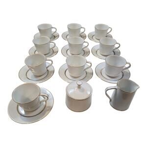 10 Noritake Gloria 6526 Cup & Saucer Set with Creamer & Sugar Cup Made in Japan